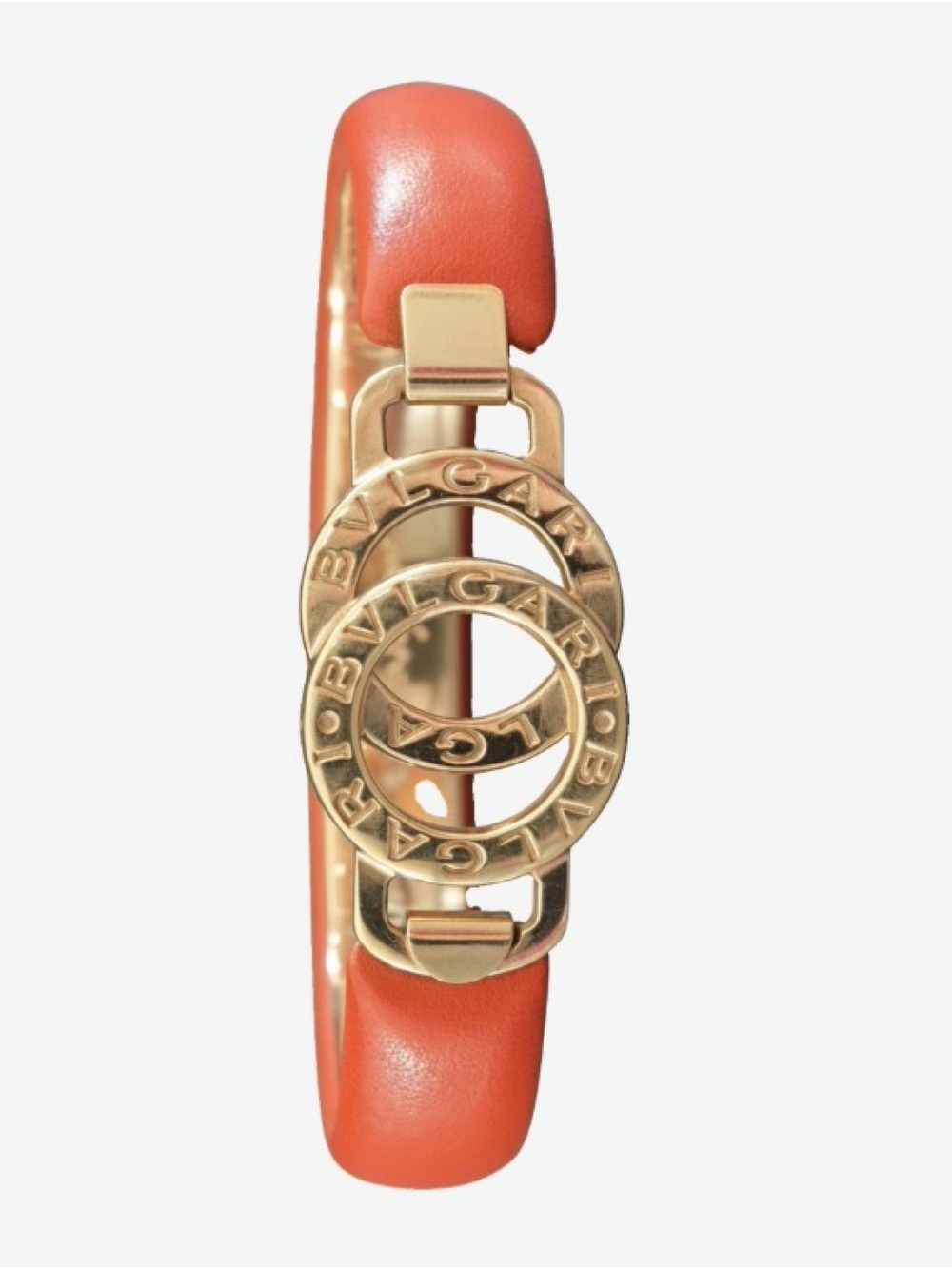 🛍️Bvlgari Authentic Bvlgari Red Leather Bracelet with Silver Logo Detail